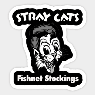 Fishnet stocking smile face cat art band Sticker